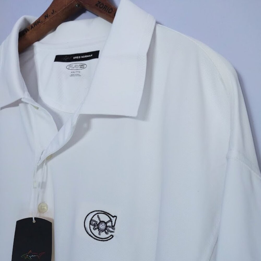 Greg Norman Golf Polo Shirt Mens XXL White Logo Play Dry Tech Performance NWT - Picture 3 of 12